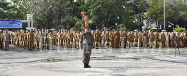 Bupati Inhil Pimpin Apel Ikrar Pernyataan Sikap ASN Kesiapsiagaan Hadapi Pemilu 2019