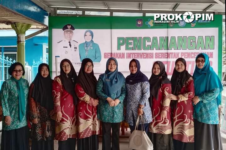 Kadiskes Inhil Ikuti Pencanangan Gerakan Intervensi Serentak Pencegahan Stunting Di Posyandu Mangga Jalan H Abdul Gani