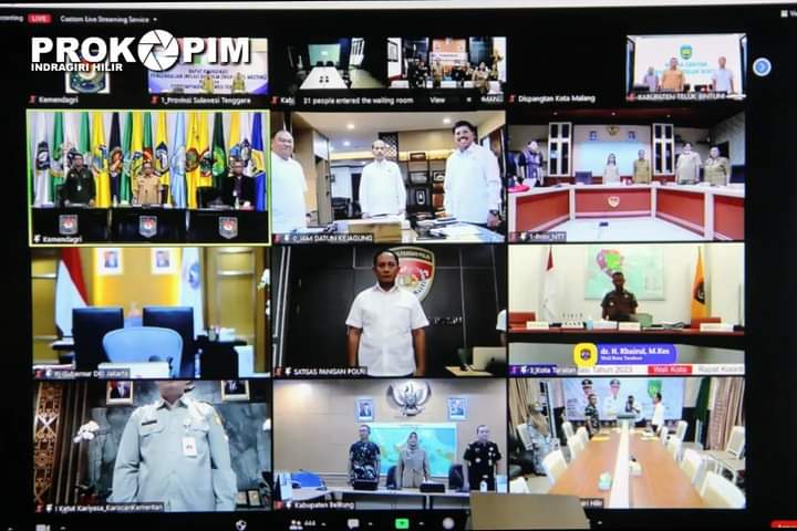 Bupati Inhil Ikuti Rakor Pengendalian Inflasi Bersama Mendagri